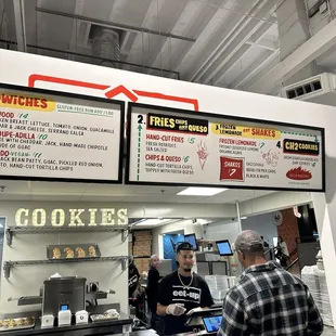 Fries, drinks, and cookies!