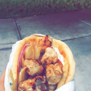 Chicken souvlaki pita, best I've had in the Boston area!