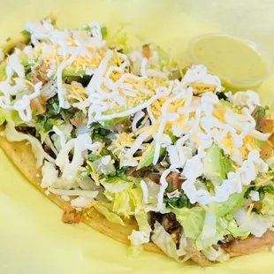 Huarache , 
Asada, pollo ,al pastor