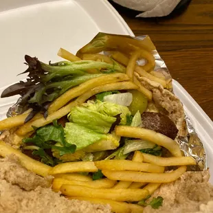 A huge full falafel pitta