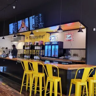 Service area. Sit at the "bar".