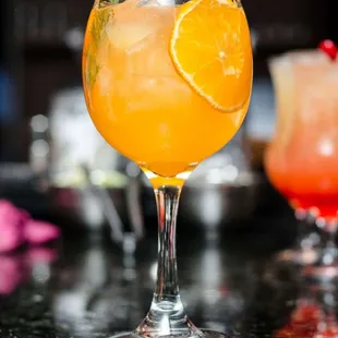 a glass of orange juice