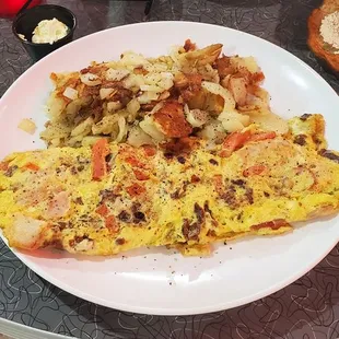 4 Egg Colorado Omelette with home fries.