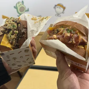 The bulgogi (left) and the flip (right)