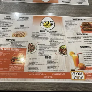 The menu