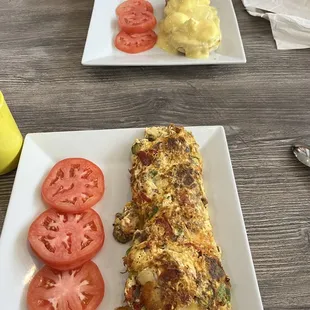 Mexicali Omelette and Classic Benedict