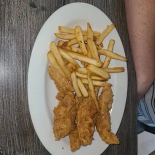 Chicken tenderloin with fries. So delicious