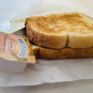 2 toasts per meal with 2 butters and 1 surprise marmalade