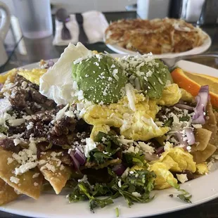 Chilaquiles w steak and eggs