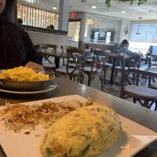 Denver omelet, it is almost the size of a nerf football!