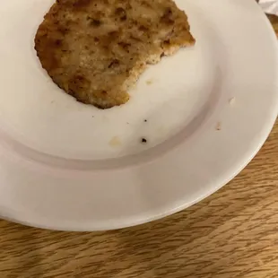 Sausage patty was thin.