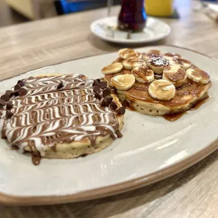 Triple Chocolate Pancake and Cinnamon Banana Pancake