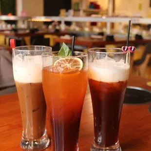 Thai Ice coffee, Thai ice Tea, Thai Lemon Tea