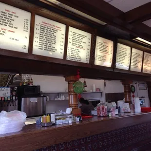 Menu and order counter