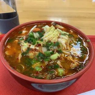 Rice noodle soup, customized (spicy, vegetables only, no noodle)... so yummy and no carbs! I suppose technically it is just a vegetable soup