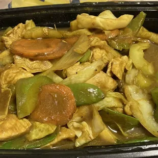 chicken and vegetables in sauce