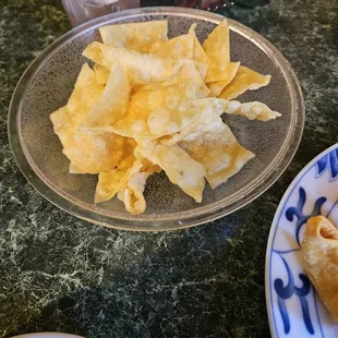 Crispy stripes that come with the soup