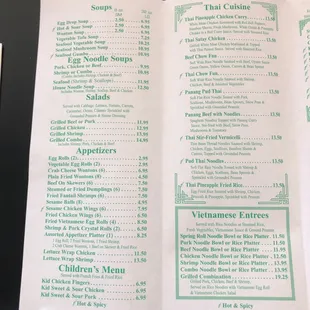 menu