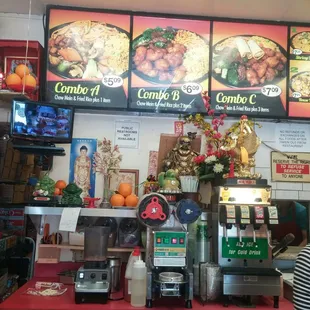 menus and coffee machines