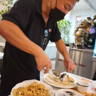 Preparation of Mu Shu Chicken