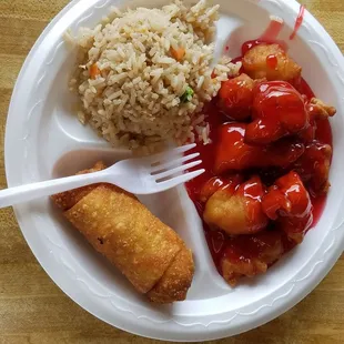 Sweet and sour chicken lunch