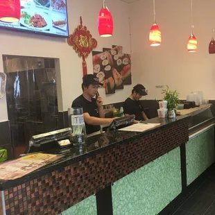 Employees always with a smile....      The important thing is they grow very handsome!!!