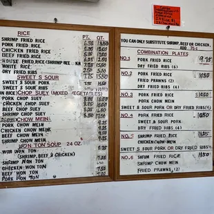 Same menu for the last 25 years.