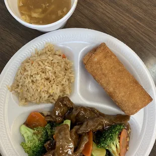 Beef and broccoli lunch