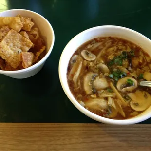 Hot and sour soup, yum!  Only 1.85!