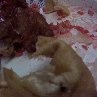 and that is when I found a bug in my crab ragoon...