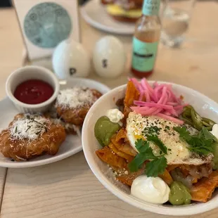 Brisket Chilaquiles Truffle Hashbrowns