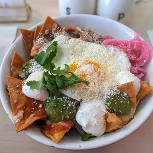 a bowl of food on a table