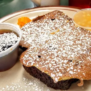 Carrot Cake French Toast (half order) comes w/apple compote and syrup. Very good!