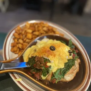 a plate of food on a table