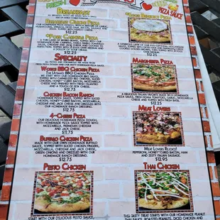 Pizza menu - 4/9/22