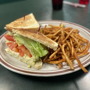 Egg salad sandwich and Cajun fries!!