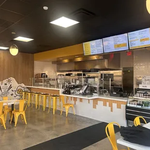 The owner said the yellow tile was supposed to be runny yolk. How creative!