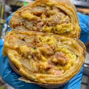 Black Forest Ham Breakfast Burrito add Hollandaise