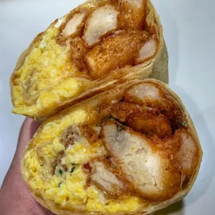 Buttermilk Fried Chicken Breakfast Burrito
