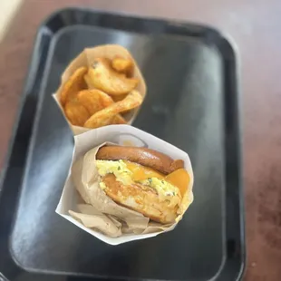SCRAMBLE ME SOFTLY and BEER BATTERED POTATOES