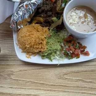 My son loved the steak fajitas (the beans and rice were exceptionally tasty)!
