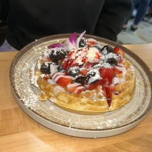 The Very Berry Waffle  never got a taste but the teenager said it "hit hard" ‍