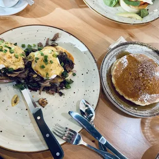 Short Rib Benny &amp; Pancakes; spectacular!