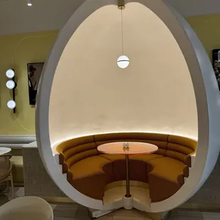 Egg shaped booth