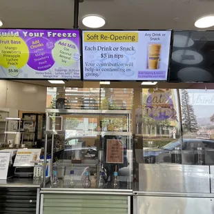 Menu - cash only!
