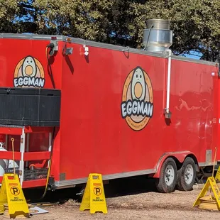 Close up of the Eggman ATX Food Trailer back view