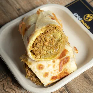 a burrito on a plate