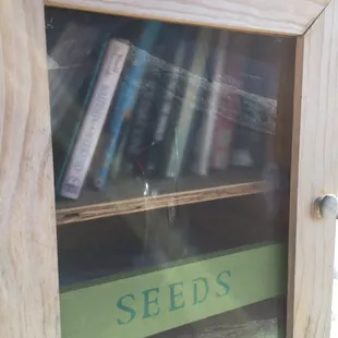In the Little Free Library outside the store-books and SEEDS!