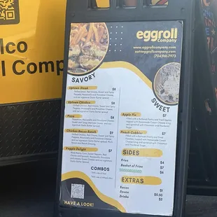 menu signage
