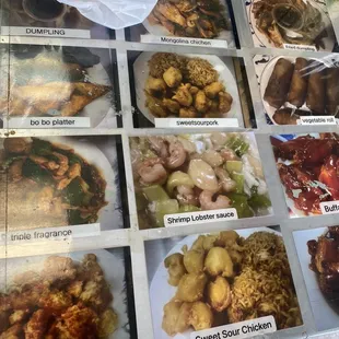 a variety of food items